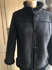 Tigi Size 10/12 Jacket Coat Faux Suede & Fur Lined Beautiful Quality