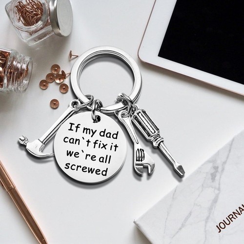 Father’s Day Gifts Dad Keychain From Son Daughter Children Dad Gifts Keychain... - Picture 5 of 7