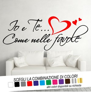 Adesivi Murali Io E Te Vasco Rossi Cuori Stickers Frasi Musica Love Amore Casa Ebay