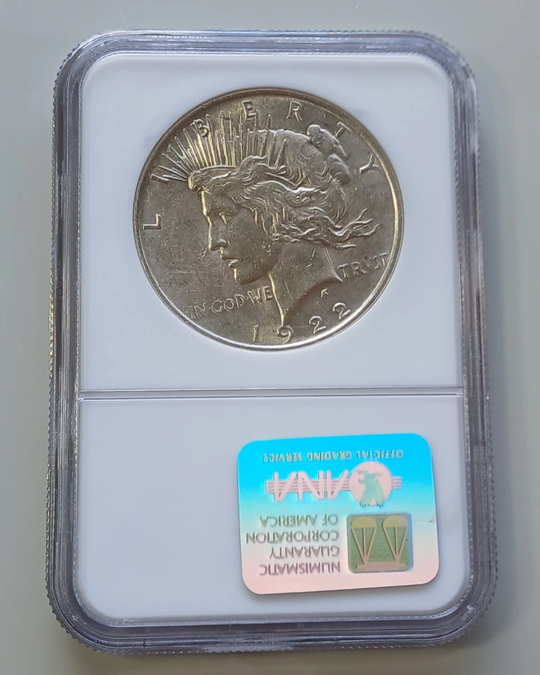 Awesome 1922 Struck Thru Peace Dollar NGC AU-58 - Image 2 of 4