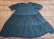 Zara Womens Size Small Green Ruffled Short Sleeve Mini Dress