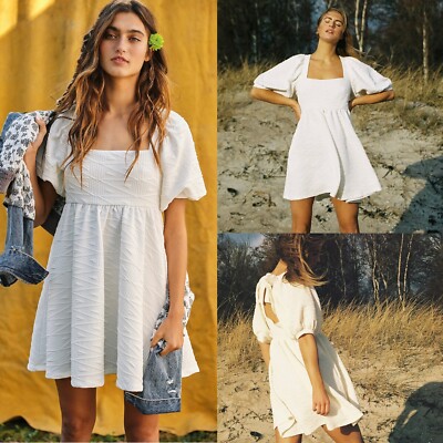 NWT Free People Violet Mini Babydoll Puff Sleeve Dress Ivory Wm XS Pockets | eBay NWT Free People Violet Mini Babydoll Puff Sleeve Dress Ivory Wm XS Pockets | eBay