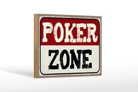 Holzschild Spruch 18X12 Cm Poker Zone Geschenk Holz Deko Schild