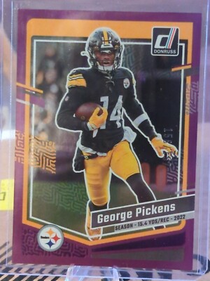 2023 Donruss Base Season Stat Line #248 George Pickens /157 Purple Steelers