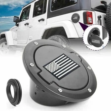 Fuel Filler Door Cover Aluminum Gas Tank Cap for Jeep Wrangler JK Unlimited 07+
