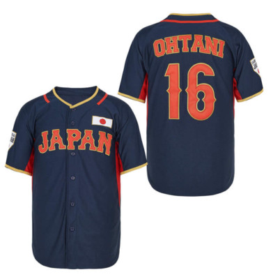 Ohtani #16 Team Japan Baseball Jersey Blue Stitched Youth