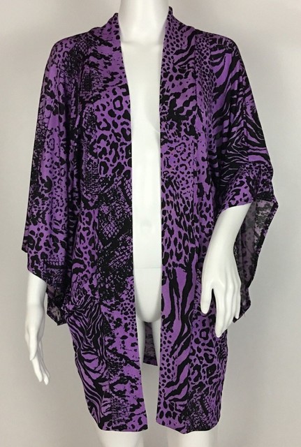 animal print kimono cardigan