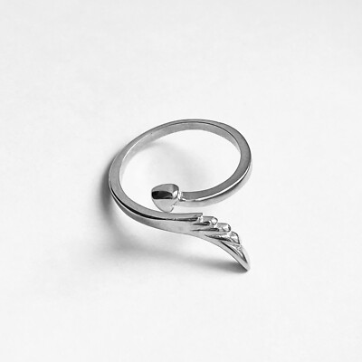 WithLoveSilver Sterling Silver Open Angel Wings Ring – Pink Gold Plated, Size 9, Cute & Dainty
