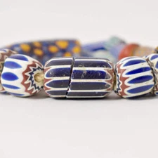 Venetian Chevrons Four To Six Layer Elbow Millefiori Trade Beads