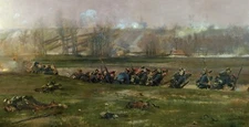 Battle of Champigny Painting by Jean Baptiste Edouard Detaille Reproduction