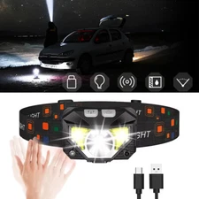 1200Lumen LED Headlamp USB Rechargeable Sensor Headlight for Camping Hiking Work