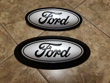 2021-22 Ford F150 Front Rear Emblem Custom Matte Black And Iconic Silver