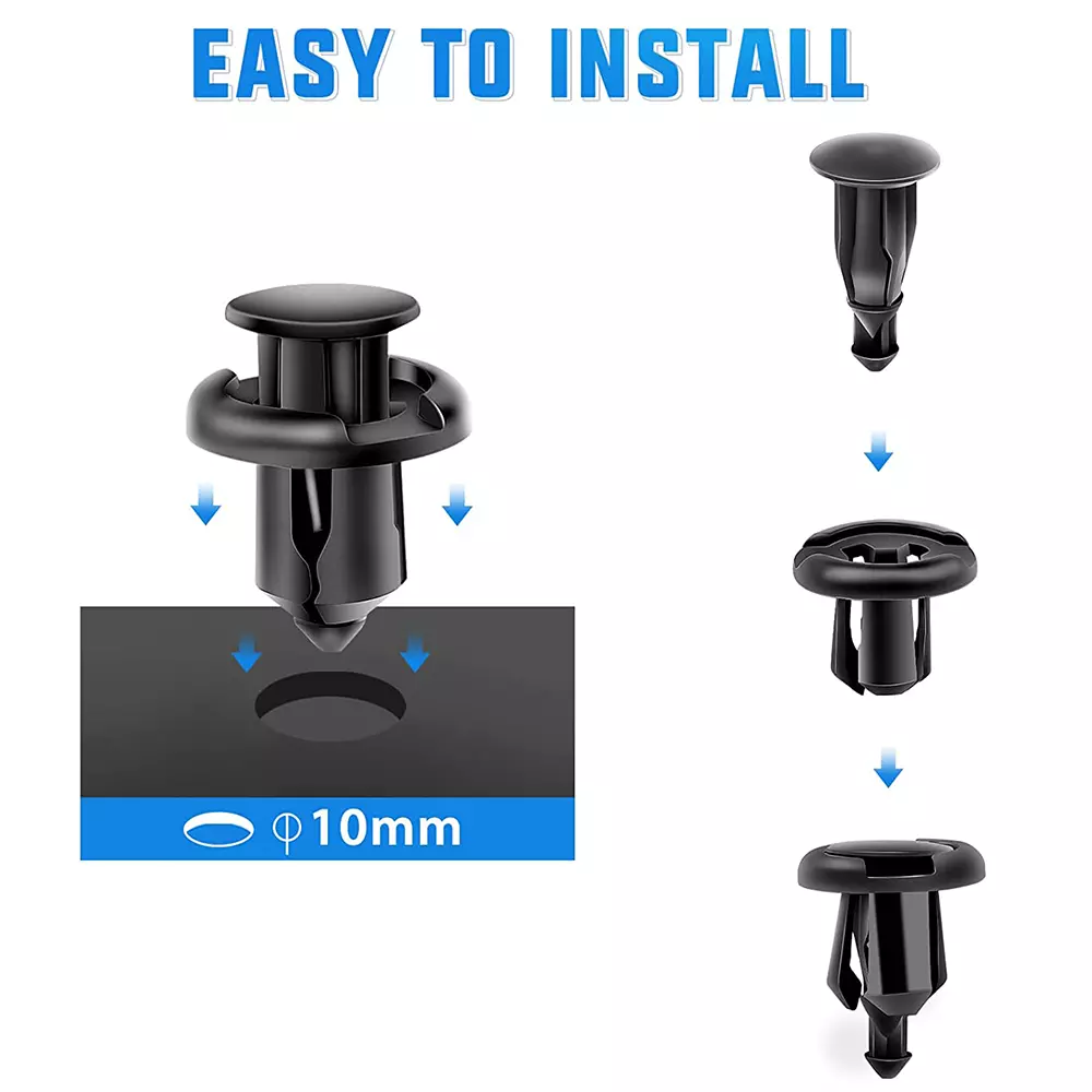 100 Pcs For Honda Bumper Clips Retainer 10mm Hood Fender Push Rivets Fasteners E - Foto 13