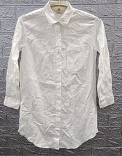 New FAHERTY Linen Laguna Button Up Shirt Dress White Size Small