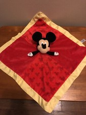 Mickey Mouse Lovey Disney Baby Red Plush Security Blanket Crinkle Ears