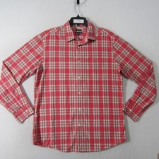 Gap Shirt Mens Large Pink Beige Green Button Up Office Dress Casual Cotton 2276