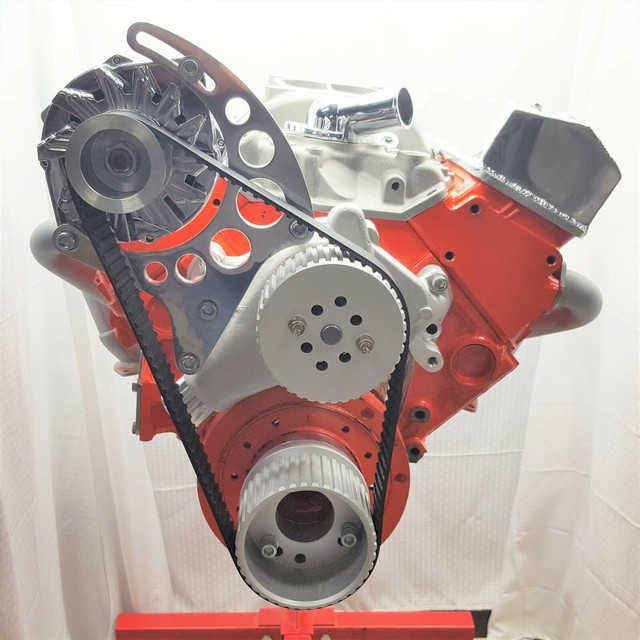Small Block Chevy Gilmer Drive Aluminum Alternator Bracket & Pulleys