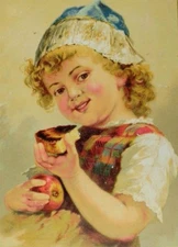 1885 Large Rumford Chemical Works Prof. Horsford's Baking Powder Cute Child &N