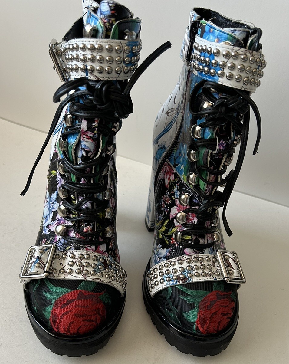 Jefferey Campbell White/Black Patchwork Lilith 2,… - image 1