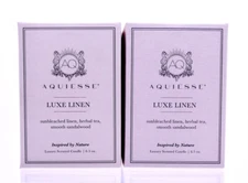 Aquiesse LUXE LINEN Candle 6.5 oz Soy Wax 55 Hours Burn Time LOT X 2 Luxury