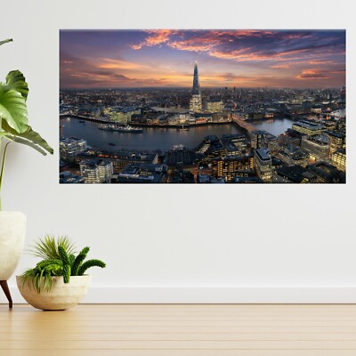 Tower Bridge Shard Skyline London 3D Ansicht Wandsticker Poster Aufkleber A331