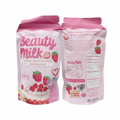 dear queen glutathione Dear Face Beauty Milk Japanese Collagen Ichigo Strawberry Drink, 10 Sachets