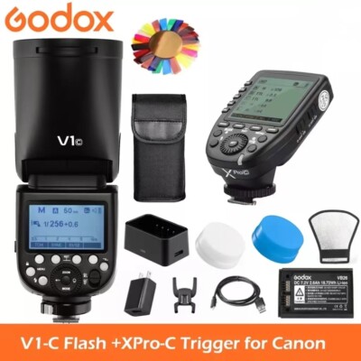 Godox V1-C 2.4G TTL Round Head Camera Flash Light + XPro-C Godox V1-C 2.4G TTL Round Head Camera Flash Light + XPro-C