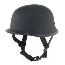 GERMAN Flat Black  NEW STYLE  LOW PROFILE BIKER MOTORCYCLE NOVELTY HELMET