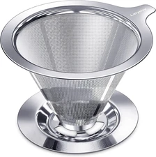 Laiyeoy Pour Over Coffee Dripper, Slow Drip Paperless Filter,... 