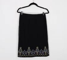 Vintage 90s Boutique Europa Paisley Pattern Mini Skirt Embroidered Boho XS