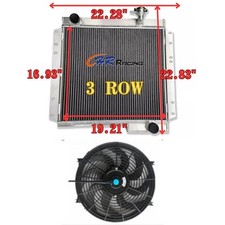 3 ROW aluminum radiator+FAN for 1970-1980 TOYOTA Land cruiser FJ40 FJ45 MT