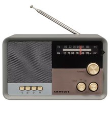 Crosley CR3036D-NV Tribute Vintage Style AM/FM Bluetooth Radio - Gray