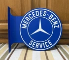 Mercedes Benz Service Flange Sign AMG Double Sided Vintage Style Wall Decor