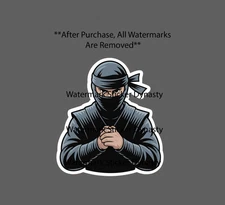 Ninja Sticker Waterproof Decal Cartoon Martial Arts Movie Book Fighting Gift NEW