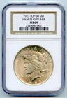 1923 Peace Silver Dollar $1 Top-50 VAM - 1F Chin Bar NGC MS64