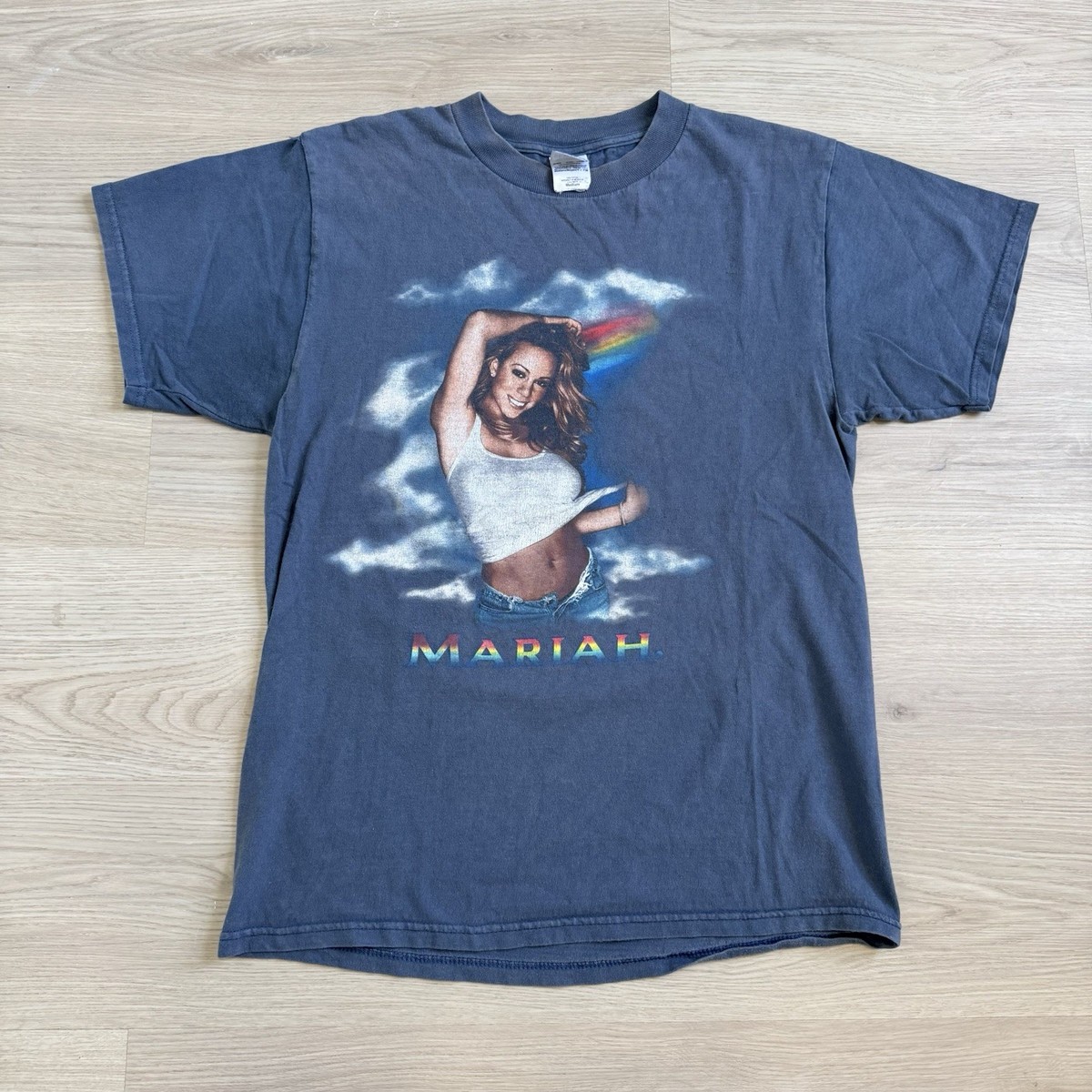 Mariah Carey 2000 Vintage Rainbow World Tour Band Concert Rare T 
