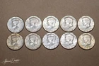 Lot Of Ten (10) 1965-1969 Kennedy Half Dollars 40% (40 Percent) Silver