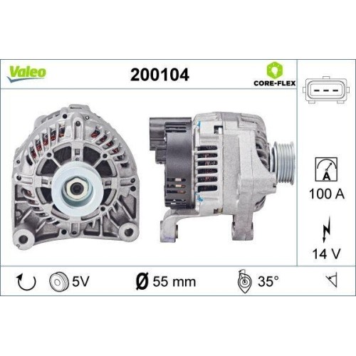 Alternateur Valeo 200104 Core-flex résout les pannes de batterie MG Rover