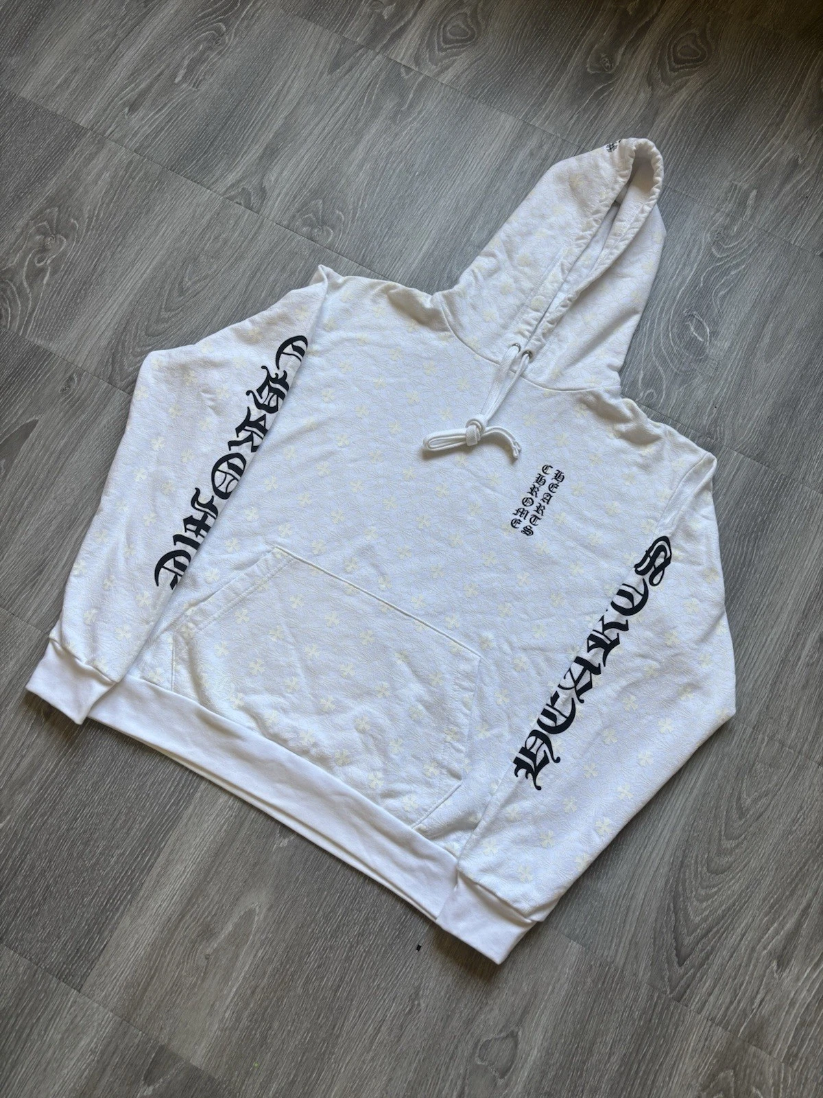 Felpa con cappuccio pullover Chrome Hearts Plus Cross Monogram taglia S