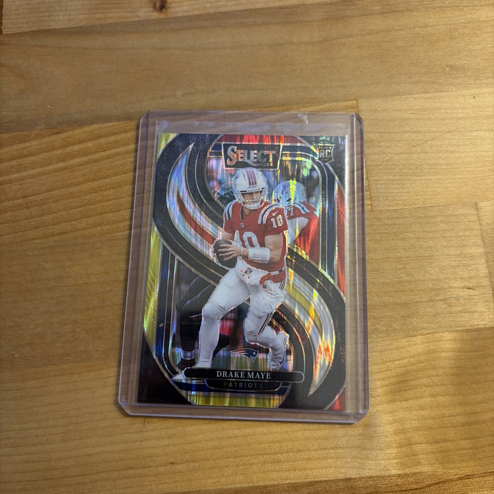 2024 Panini Select Drake Maye Rookie Red and Yellow Shock Premier #113