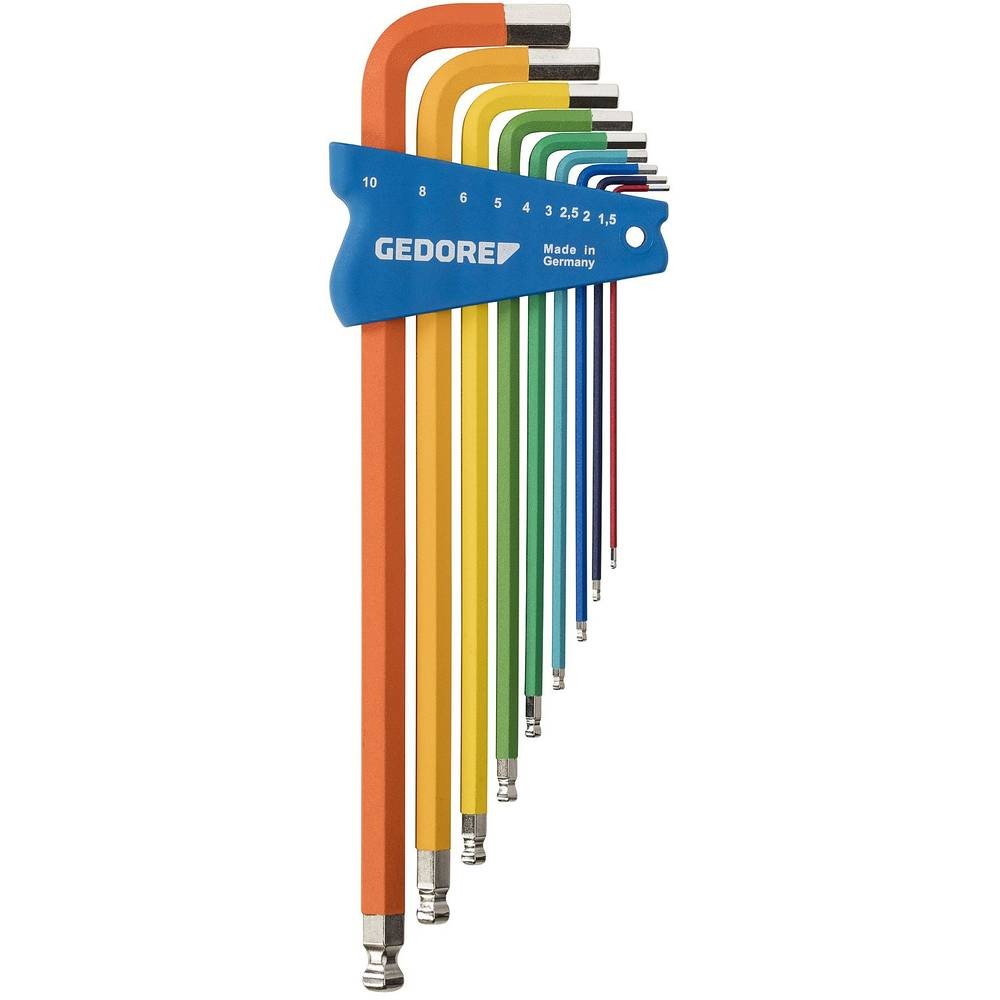 Jeu de clés mâles coudées Gedore H 42 CKEL-09 de 1.5 à 3 mm pour mécanique