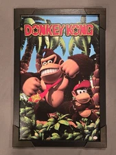 Donkey Kong and Diddy Kong Black Framed Picture 19x13 Nintendo Wall Art