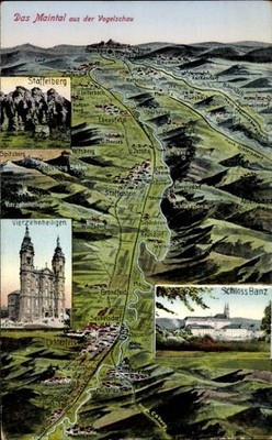 Maps postcard Bad Staffelstein, the Main Valley, Banz Castle,... - 11050763