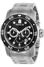 Invicta Men's 0069 Pro Diver Collection Stainless Steel Watch  Silver/Black