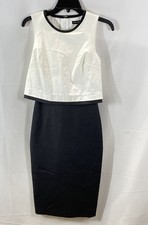 Banana Republic Women's NWT Black White Colorblock Sheath Pencil Dress Size 0