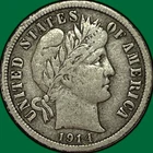 1914 Barber Dime Silver Very Fine VF Coin #33542