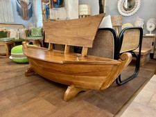 Cassapanca A Forma Di Barca A Vela In Massello Di Teak