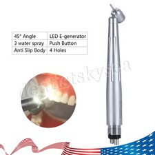 Dental LED E-generator 45° Degree High Speed Handpiece Push Turbina Fit NSK 4H