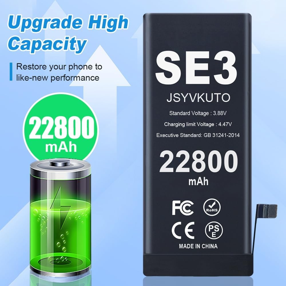 22800mAh Battery for iPhone SE3 SE 2022 3rd Gen Upgraded New 0