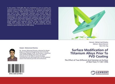 Surface Modification of Ttitanium Alloys Prior To PVD Coating Hossein Mohammad K
